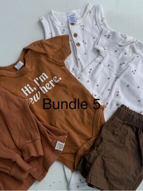 Brown & Cream Baby Bodysuit and Shorts Set